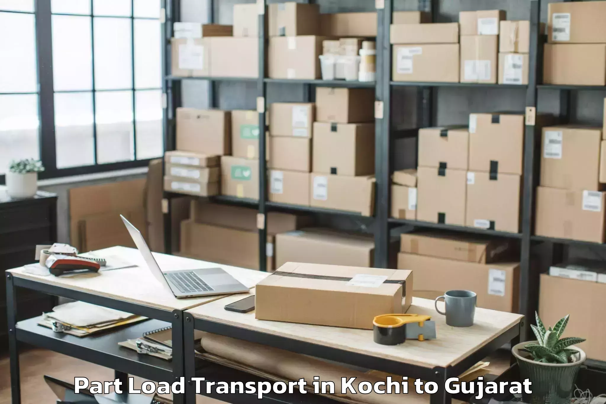 Kochi to Jhalod Part Load Transport